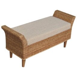 Rackhams Solid Wood Riviera Woven Bench - thumbnail 5
