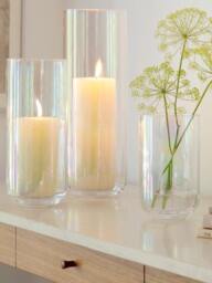 Rackhams LSA Pearl Candle Holder with Candle 28.5cm - 1 - Glass - Pearl - thumbnail 5