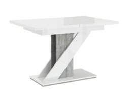 Rackhams Extendable Dining Table for 6 People MAVEA White Gloss Grey Concrete Look - thumbnail 4