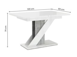 Rackhams Extendable Dining Table for 6 People MAVEA White Gloss Grey Concrete Look - thumbnail 6