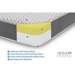 Rackhams Superior Cashmere All Foam Mattress - Plush Memory Foam Comfort - Dark Grey - 1 - 4ft Small Double Mattress (120cm x 190cm) - thumbnail 6