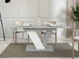 Rackhams Extendable Dining Table for 6 People DUBAI Stone Effect, White - thumbnail 2