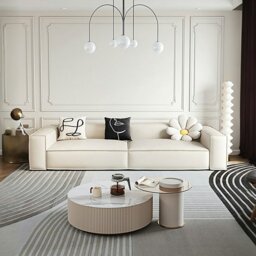 Rackhams Milton Two Seater Sofa, Four Seater Corner Sofa, Leathaire - Cream - Four Seater Corner 353cm