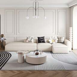 Rackhams Milton Two Seater Sofa, Four Seater Corner Sofa, Leathaire - Cream - Four Seater Corner 353cm - thumbnail 4
