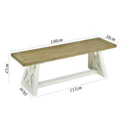 Rackhams Oxford Bench Wooden Dining Bench Seat - 140cm long - thumbnail 5
