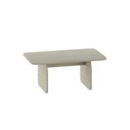 Rackhams Modern Coffee Table Radius Edges with Flat Panel Legs Japandi Style Particleboard Living Room 100cm - Multicolor - thumbnail 3