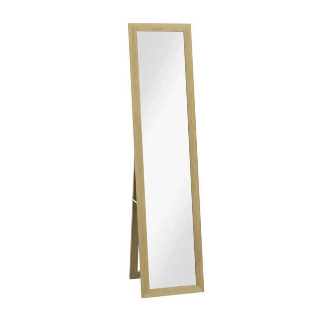 Rackhams Rustic Full Length Mirror, 37 x 157 cm, Farmhouse Wall Hanging and Freestanding Floor Mirror for Living Room, Bedroom, Natural - image 1
