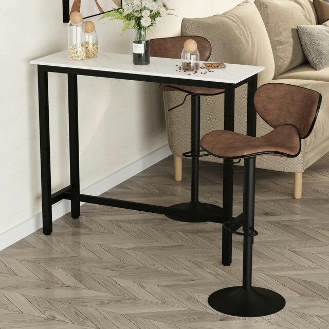 Rackhams Bar Table Breakfast Dining Table Coffee Table with Adjustable Footpads - image 1