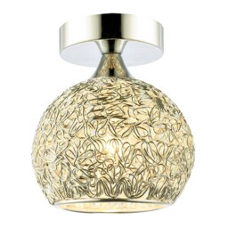 Rackhams Modern Polished Chrome Ceiling Light Fitting with Twisting Metal Shade - thumbnail 2