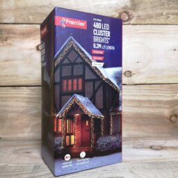 Rackhams 480 LED 6.2m Premier Clusterbrights Indoor Outdoor Multifunction Mains Operated Christmas Cluster Lights with Timer in Vintage Gold - thumbnail 6