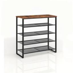 Rackhams 5-Tier Industrial Shoe Rack - Metal Frame Organizer - thumbnail 2