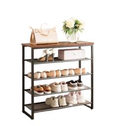 Rackhams 5-Tier Industrial Shoe Rack - Metal Frame Organizer - thumbnail 5