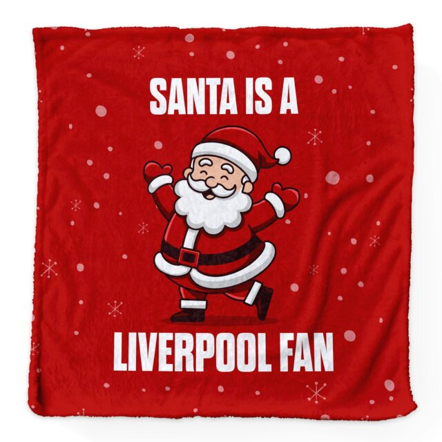 Rackhams Santa is a Liverpool Football Fan - Luxury Fleece Blanket 150cm X 150cm - image 1