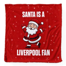 Rackhams Santa is a Liverpool Football Fan - Luxury Fleece Blanket 150cm X 150cm