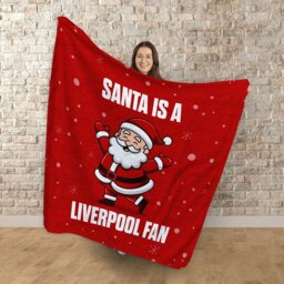 Rackhams Santa is a Liverpool Football Fan - Luxury Fleece Blanket 150cm X 150cm - thumbnail 2
