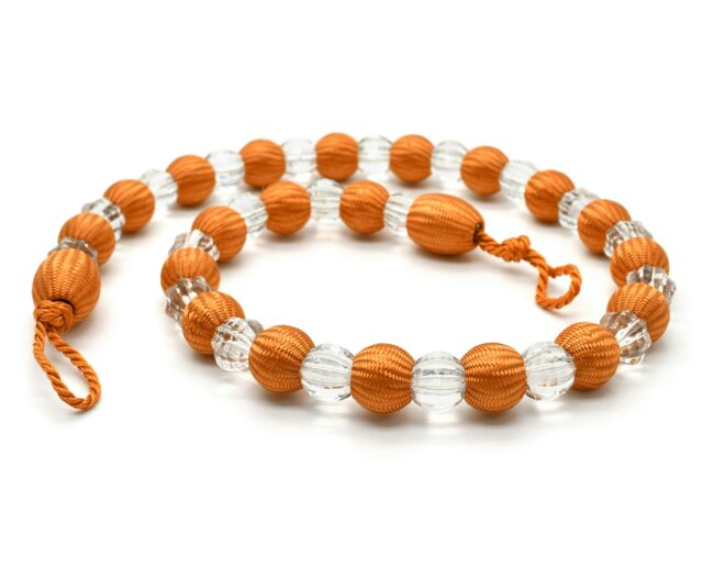Rackhams Crystal Beaded Curtain Tie Back Pair - Orange - image 1