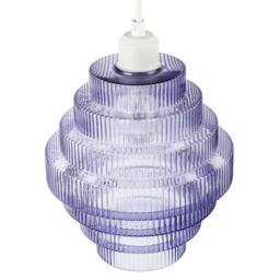 Rackhams Tiered Stepped Design Smoked Lavender Glass Pendant Ceiling Lamp Shade - thumbnail 3