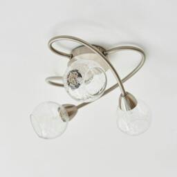 Rackhams Callen Satin Nickel 3 Light Flush Ceiling Light - thumbnail 1