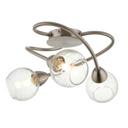 Rackhams Callen Satin Nickel 3 Light Flush Ceiling Light - thumbnail 6