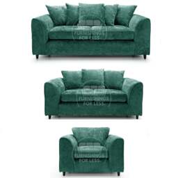 Rackhams Monaco Chenille Fabric 3 Piece Sofa Suite - Teal - thumbnail 1