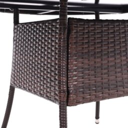 Rackhams Round/Square Rattan Garden Table & Parasol Hole - Black - Round - thumbnail 5
