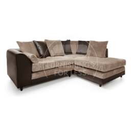 Rackhams Luca Mixed Fabric 4 Seater Corner Sofa - Scatter Back - Black and Grey - Right Hand Facing - thumbnail 2