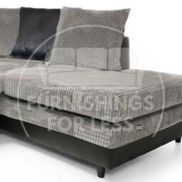 Rackhams Luca Mixed Fabric 4 Seater Corner Sofa - Scatter Back - Black and Grey - Right Hand Facing - thumbnail 4