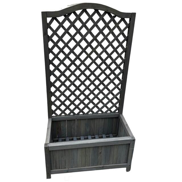 Rackhams Grey Wooden Planter Lattice For Vines Garden Climbing Flower Plant Pot Trellis - Grey - image 1