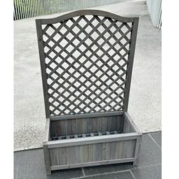 Rackhams Grey Wooden Planter Lattice For Vines Garden Climbing Flower Plant Pot Trellis - Grey - thumbnail 6