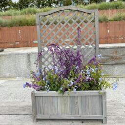 Rackhams Grey Wooden Planter Lattice For Vines Garden Climbing Flower Plant Pot Trellis - Grey - thumbnail 5