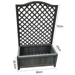 Rackhams Grey Wooden Planter Lattice For Vines Garden Climbing Flower Plant Pot Trellis - Grey - thumbnail 2