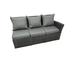 Rackhams Poly Rattan Outdoor Patio Coffee Table Corner Sofa Set with 3 Stool Chair for Garden Backyard Dark Grey Mixed - thumbnail 4