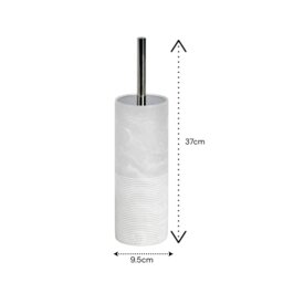 Rackhams Bianco Frost Onyx White Striped Toilet Brush & Holder - thumbnail 2