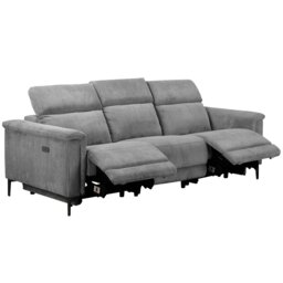 Rackhams Lund 3‑Seater Electric Recliner Sofa (2 Recliners, Grey Corduroy) - Grey - thumbnail 4