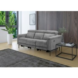 Rackhams Lund 3‑Seater Electric Recliner Sofa (2 Recliners, Grey Corduroy) - Grey - thumbnail 2