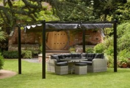 Rackhams Seville Garden Gazebo with Retractable Canopy – Grey or Mocha - 2 Sizes - MOCHA - 3m x 3m - thumbnail 3