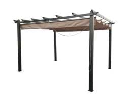 Rackhams Seville Garden Gazebo with Retractable Canopy – Grey or Mocha - 2 Sizes - MOCHA - 3m x 3m - thumbnail 4