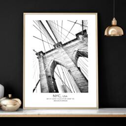Rackhams White and black art - set of 3 New York living room wall art - 16 x 22 inches / 40.65 cm x 56 cm - Polyester Canvas 260 gsm - Canvas wrapped - thumbnail 5