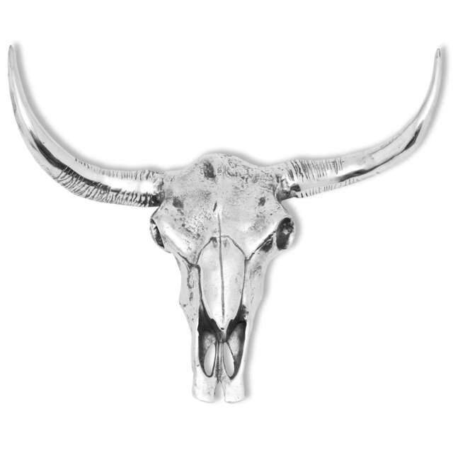 Rackhams Skull Head Decoration Wall-Mounted Aluminium Silver