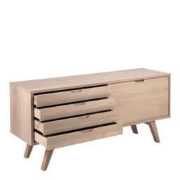 Rackhams A-Line Sideboard with 4 Drawers and Sliding Door in White Oak - White Oak - 160 - 1 - thumbnail 4