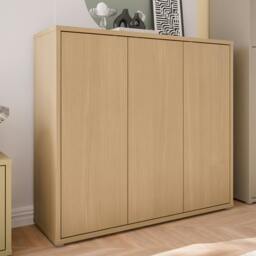Rackhams Alice Springs Shoe Cabinet with 3 Doors Push-to-Open in Elegancia Oak - Matt - Standard - Elegancia Oak - thumbnail 1