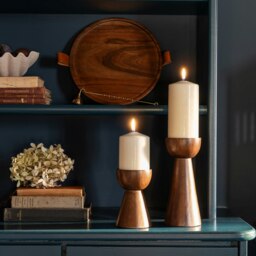 Rackhams Harvey Walnut Wooden Candle Plate - thumbnail 1