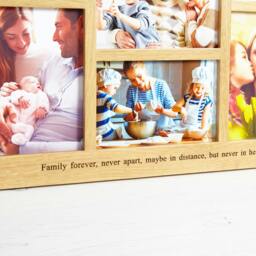 Rackhams Personalised Solid Oak Nine Aperture Picture Frame - Nine Aperture Frame - Engraved + Prints - thumbnail 4