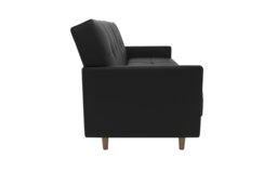 Rackhams Andora sprung sofa bed in faux leather black - Black - thumbnail 3