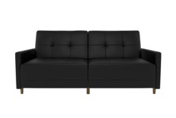 Rackhams Andora sprung sofa bed in faux leather black - Black - thumbnail 2