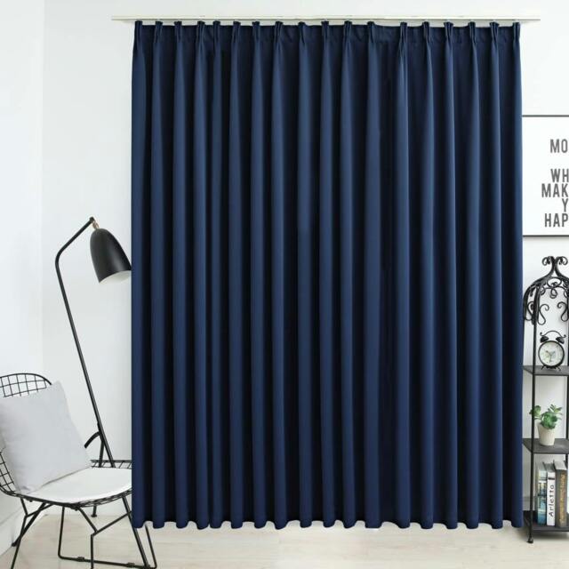 Rackhams Blackout Curtain with Hooks Blue 290x245 cm