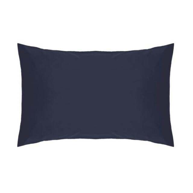 Rackhams Easycare Percale Housewife Pillowcase - Navy - One Size - Navy - 50% Cotton/50% Polyester - image 1