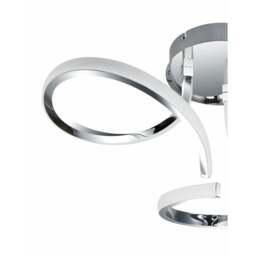Rackhams Moss 3 Light Integrated LED, Curved Ceiling Light - Chrome - thumbnail 6