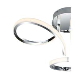 Rackhams Moss 3 Light Integrated LED, Curved Ceiling Light - Chrome - thumbnail 5