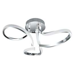 Rackhams Moss 3 Light Integrated LED, Curved Ceiling Light - Chrome - thumbnail 4